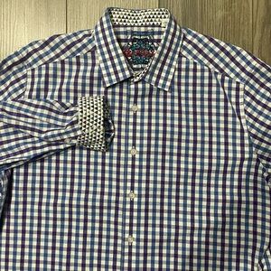 Robert Graham Button Up Shirt Men's L Classic Fit Flip Cuff Long Sleeve Preppy